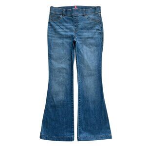 Spanx Jeans Womens Large Blue Bootcut Pull On Shaping Stretch Denim Flare Boho